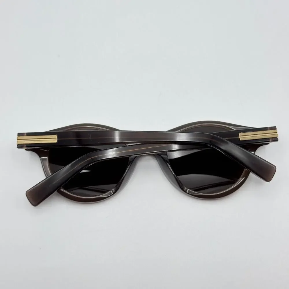 Ermenegildo Zegna Sunglasses EZ0271 48E Shiny Dark Brown Frame Brown Lens 48mm